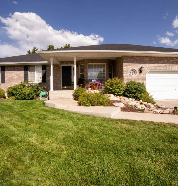 Photo of a backyard with a stunning landscape