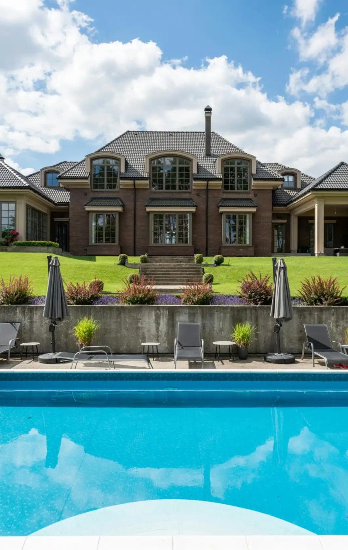 Photo of a backyard with a stunning landscape